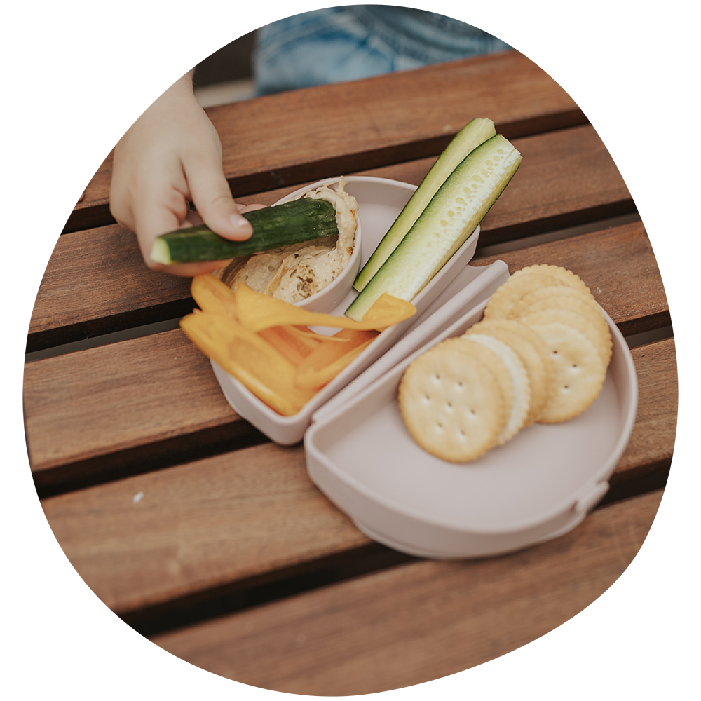 image of silifold with food, silifold is a eco friendly silicone plate for children 