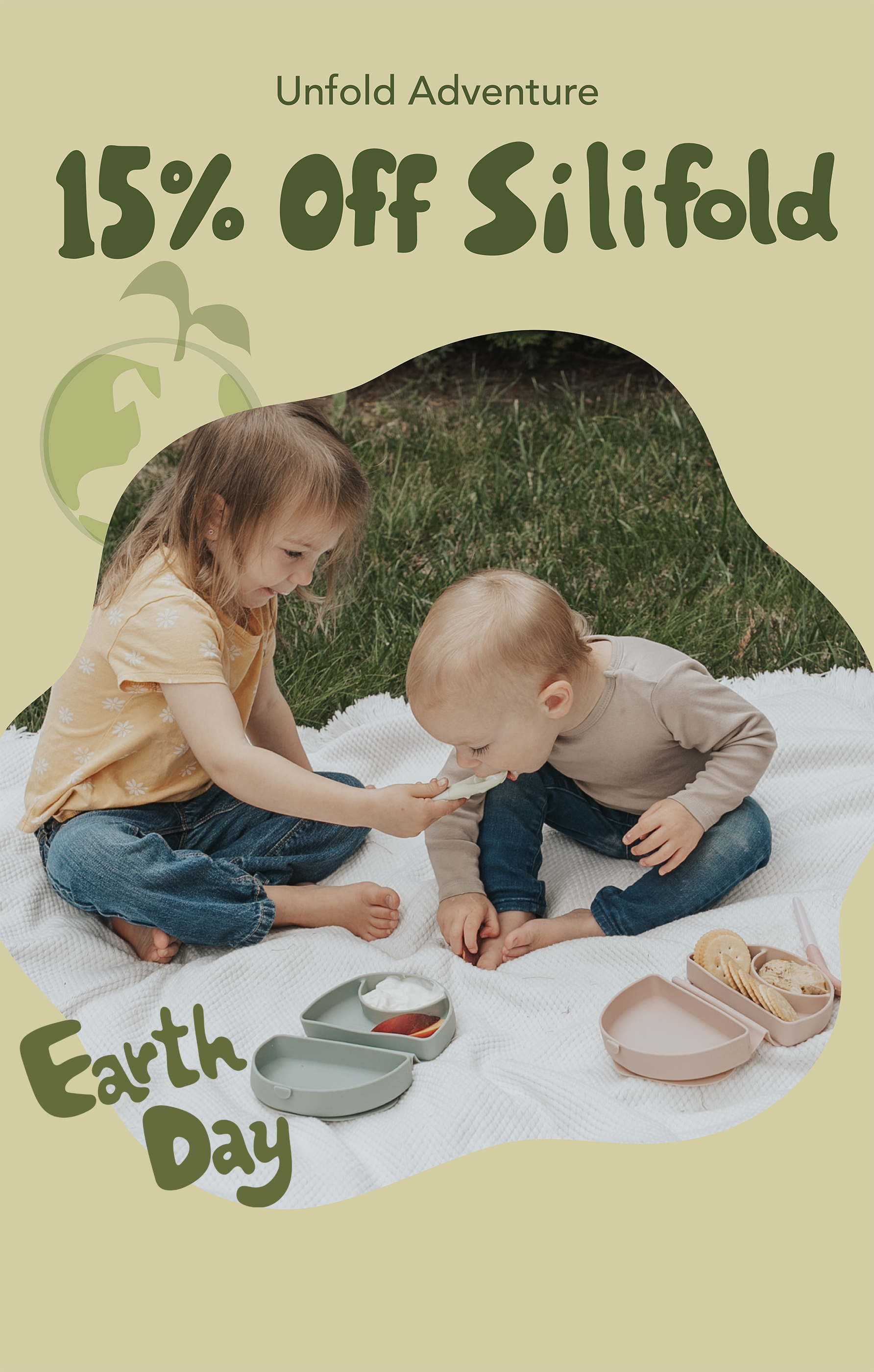 Image of children with silifold, a portable eco friendly kids silicone plate
