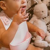 Portable Roll & Lock Silicone Bib - Cotton Candy