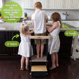 Little Partners Explore 'N Store Learning Tower® Toddler Tower - Charcoal + Natural