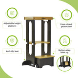 Little Partners Explore 'N Store Learning Tower® Toddler Tower - Charcoal + Natural