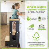 Little Partners Explore 'N Store Learning Tower® Toddler Tower - Charcoal + Natural