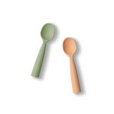 Silicone Training Spoon 2-pack - Pistachio + Toffee