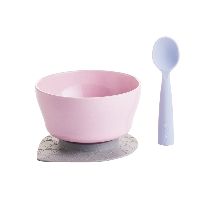 pink baby self feeding bowl