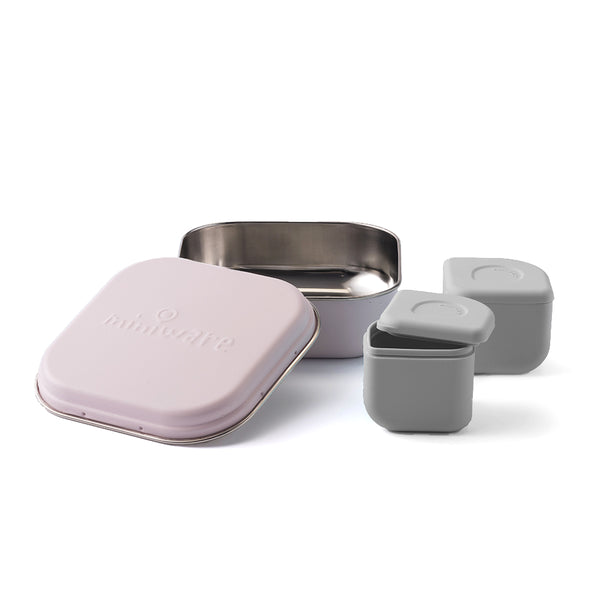 GrowBento Lunch Set Cotton Candy + Dove Grey
