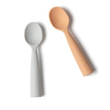 Silicone Training Spoon 2-pack - Grey + Toffee
