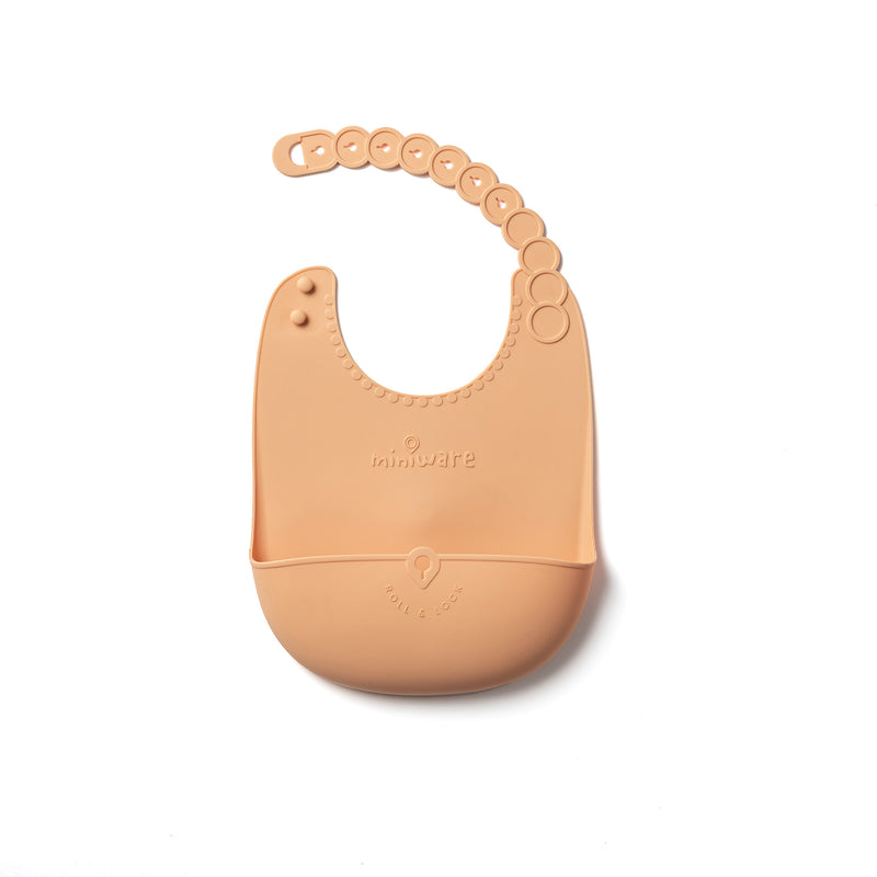 Roll & Lock silicone bib Toffee